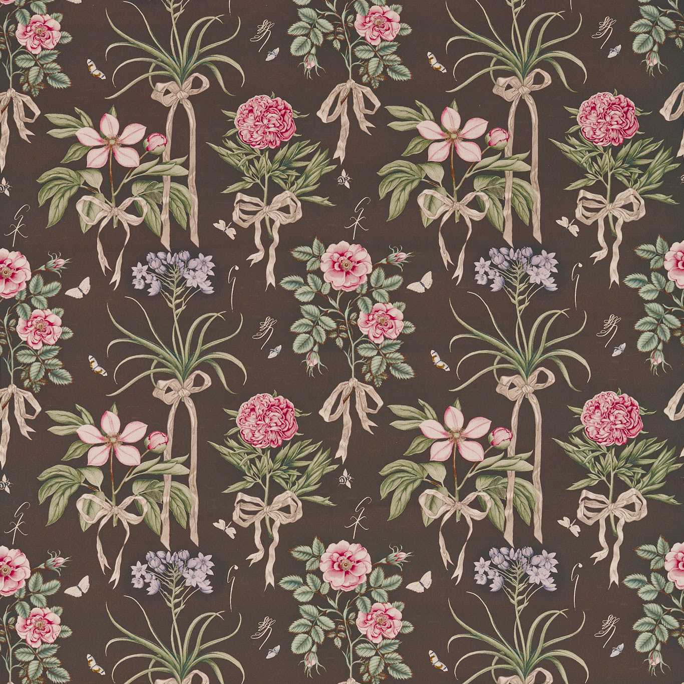 Sanderson - Cupid's Beau Morel/Mantle Fabric - DGDF227186 - Morris Wallpaper