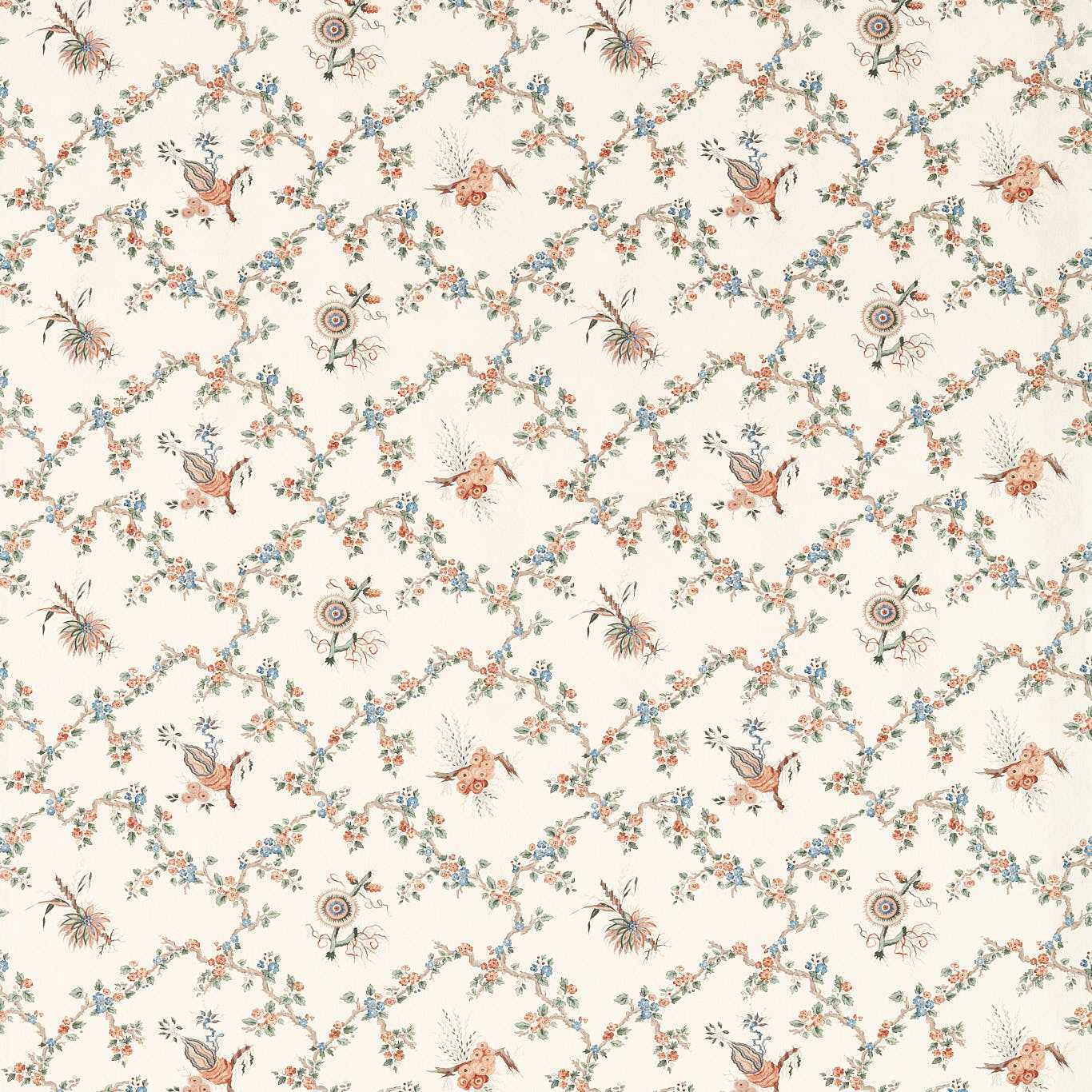 Sanderson - Trelliage Aphrodite/Blush Fabric - DGDF227178 - Morris Wallpaper