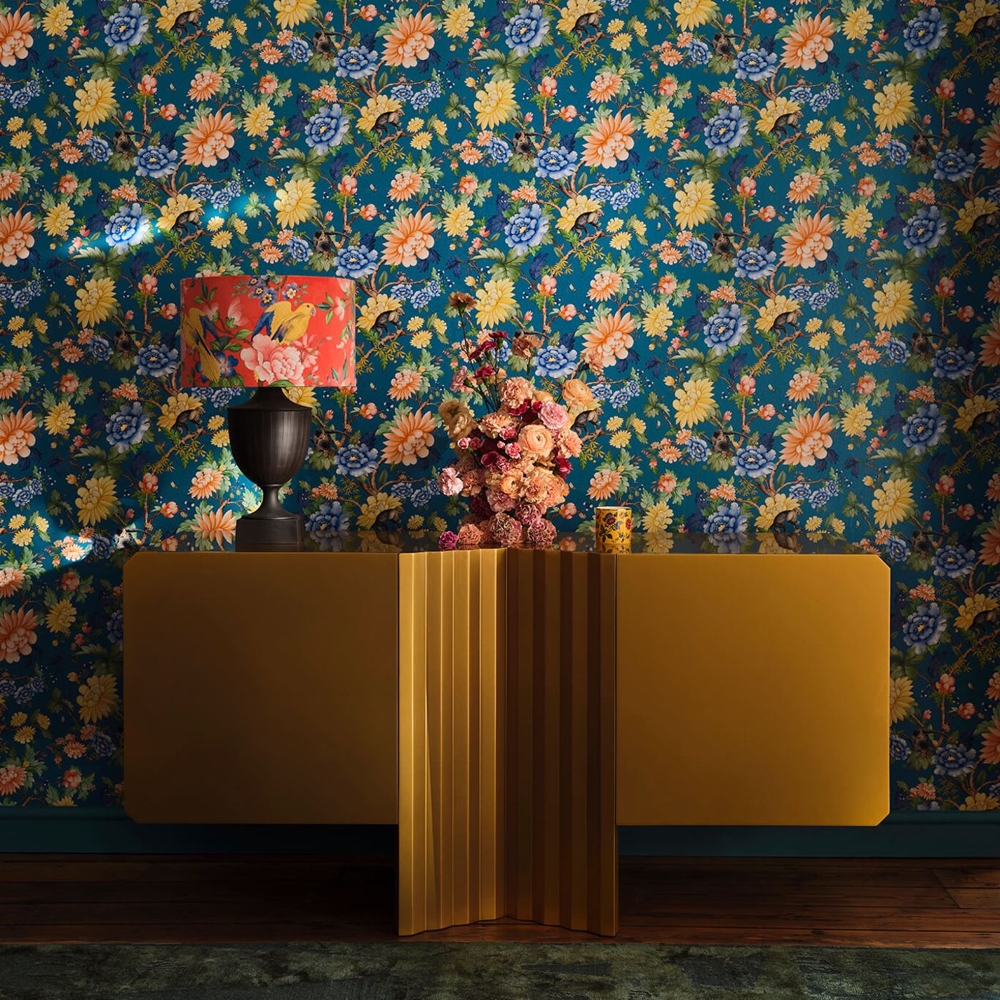 Sapphire Garden Wallpaper - Ivory - Clarke & Clarke - W0133/01 - Morris Wallpaper