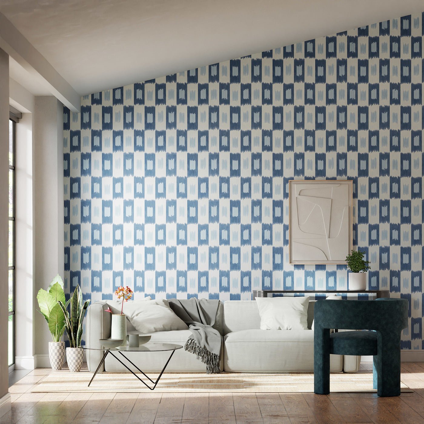 Shiruku Wallpaper - Wild Water/Azul/Exhale - Harlequin - HQN3112922 - Morris Wallpaper