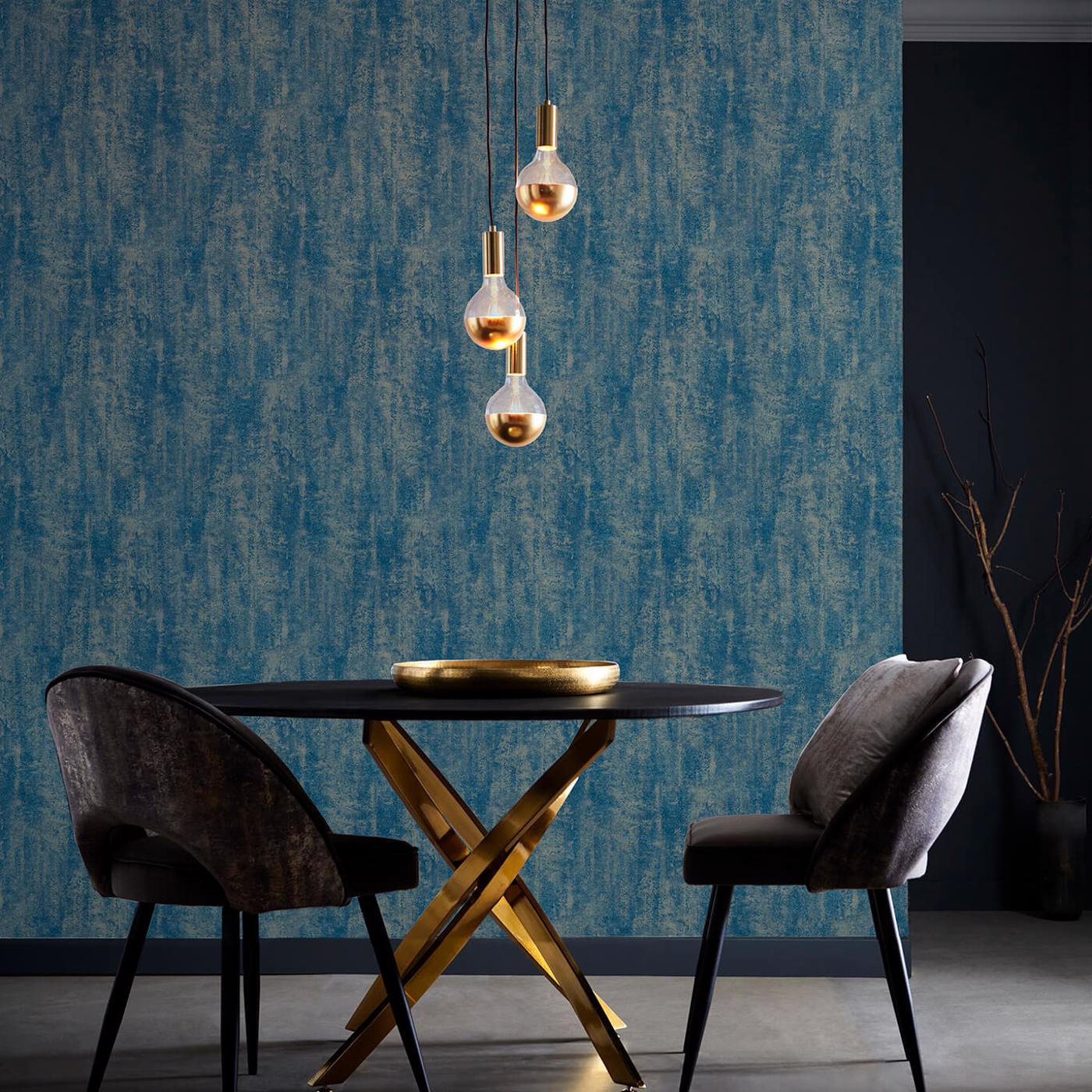 Sontuoso Wallpaper - Midnight - Clarke & Clarke - W0169/02 - Morris Wallpaper