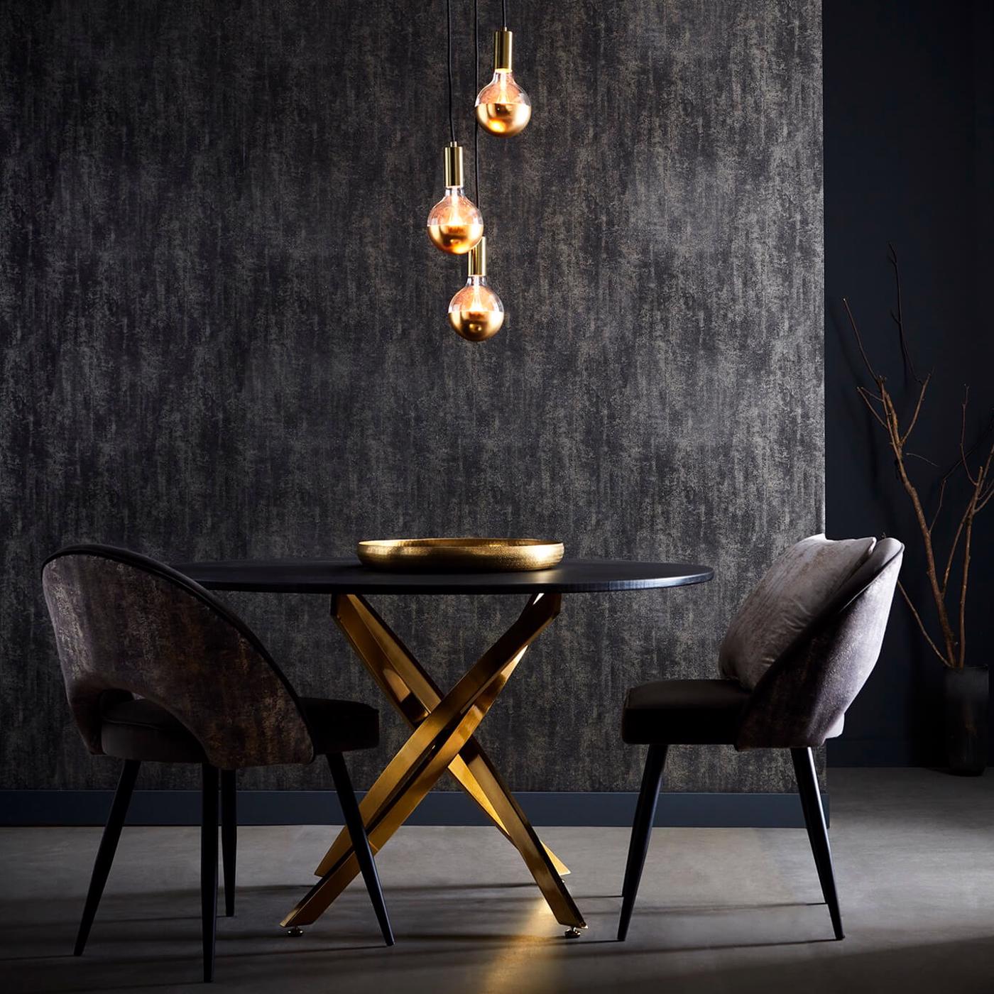 Sontuoso Wallpaper - Noir - Clarke & Clarke - W0169/03 - Morris Wallpaper