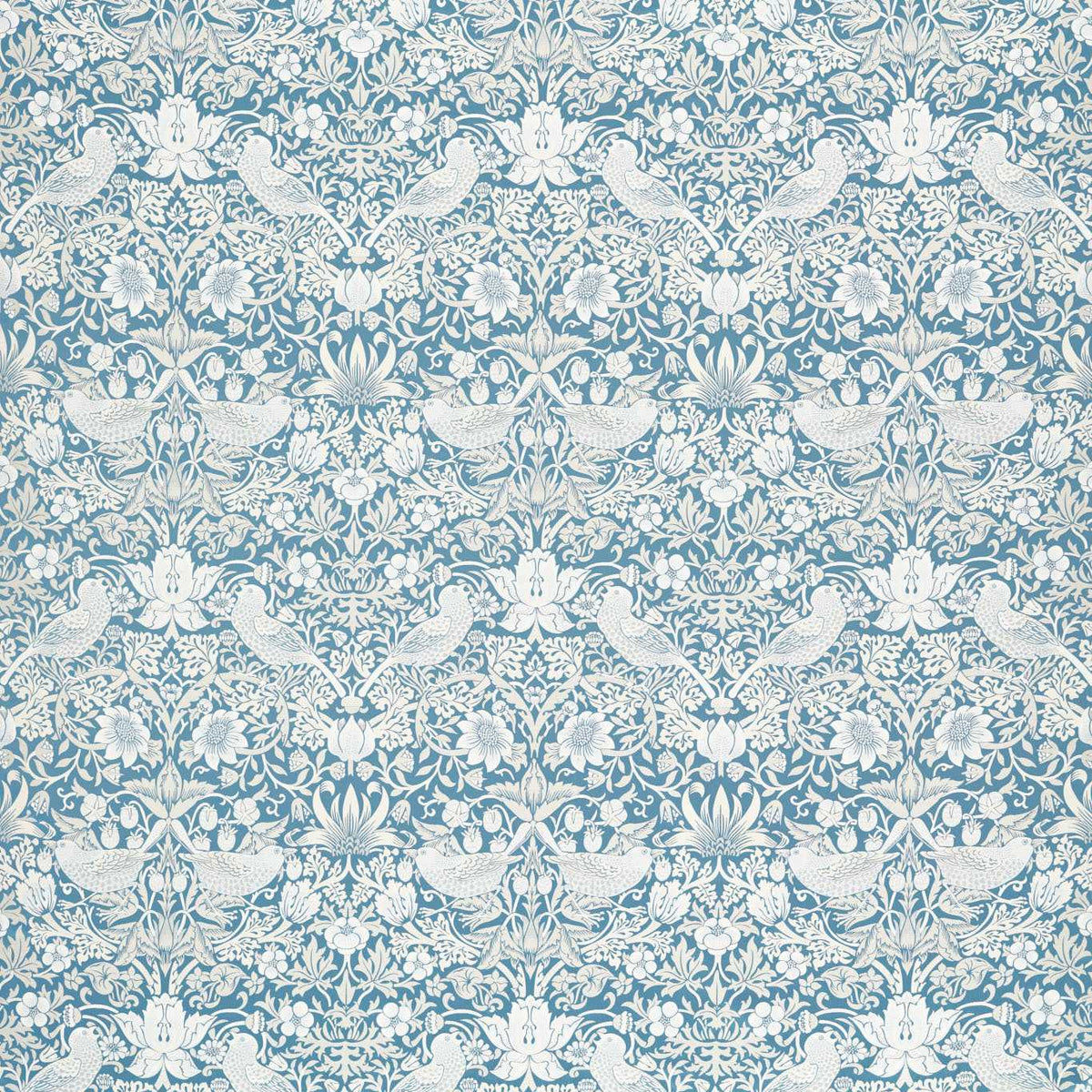 Strawberry Thief Jacquard Fabric - Denim - F1746/02 - Clarke & Clarke