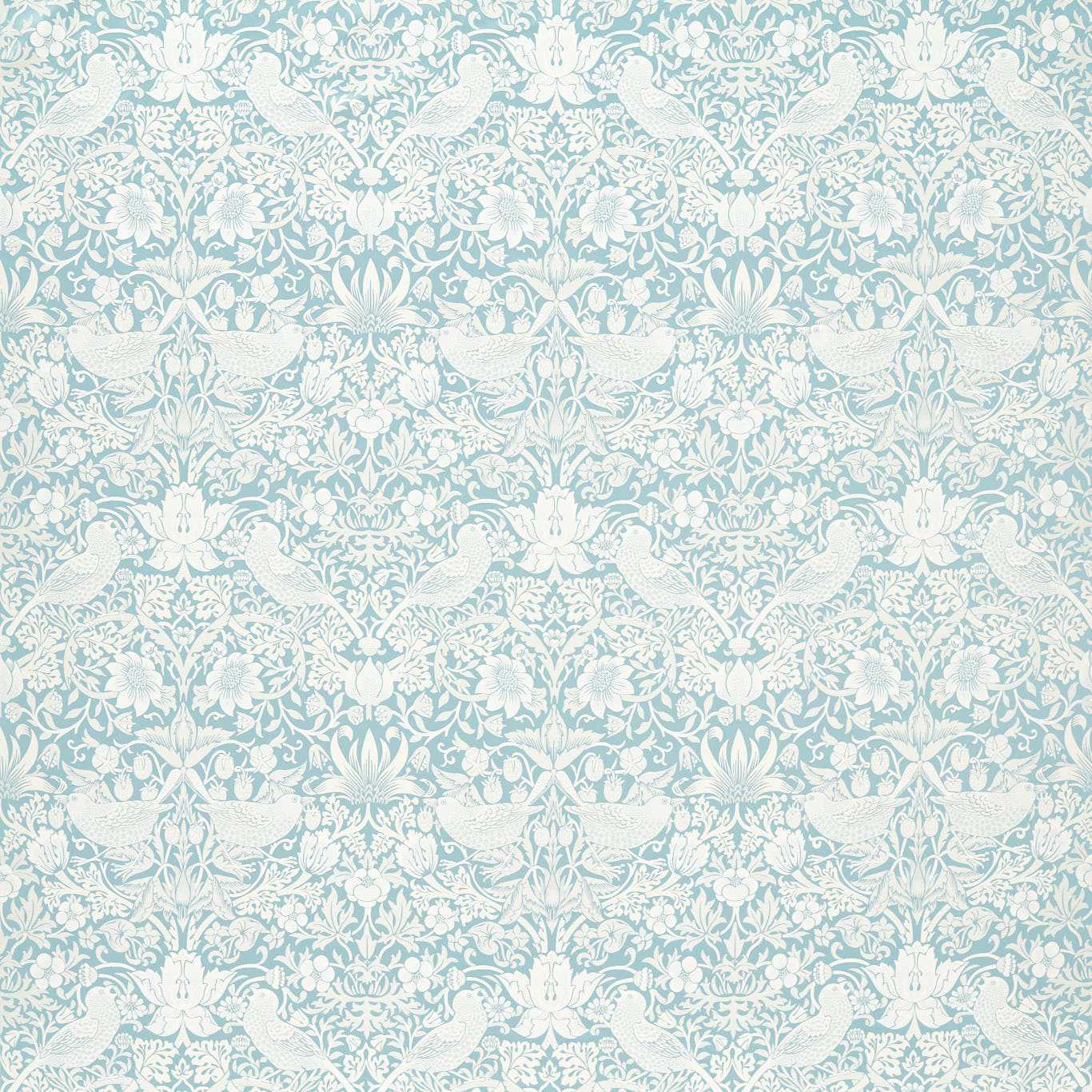 Strawberry Thief Jacquard Fabric - Mineral - F1746/04 - Clarke & Clarke