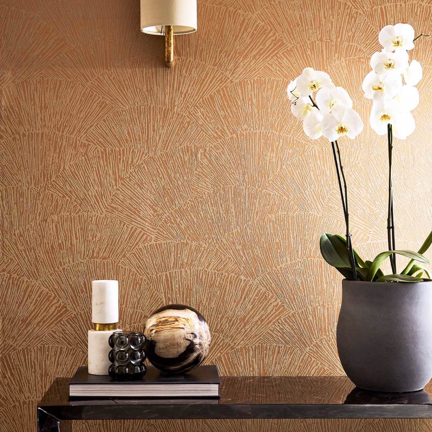 Tessen Wallpaper - Copper - Harlequin - HM6W112179 - Morris Wallpaper