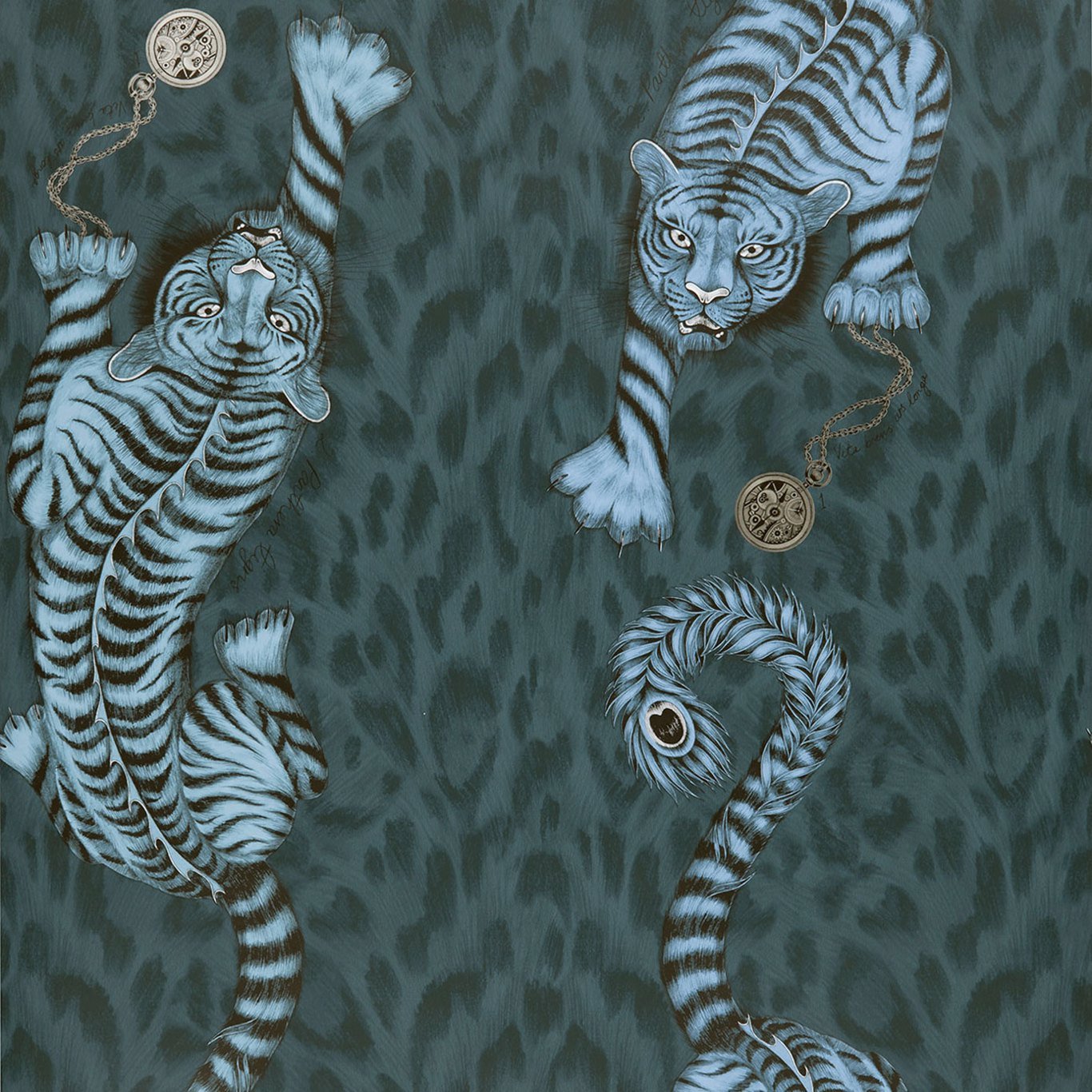 Tigris Wallpaper - Navy - Clarke & Clarke - W0105/03 - Morris Wallpaper