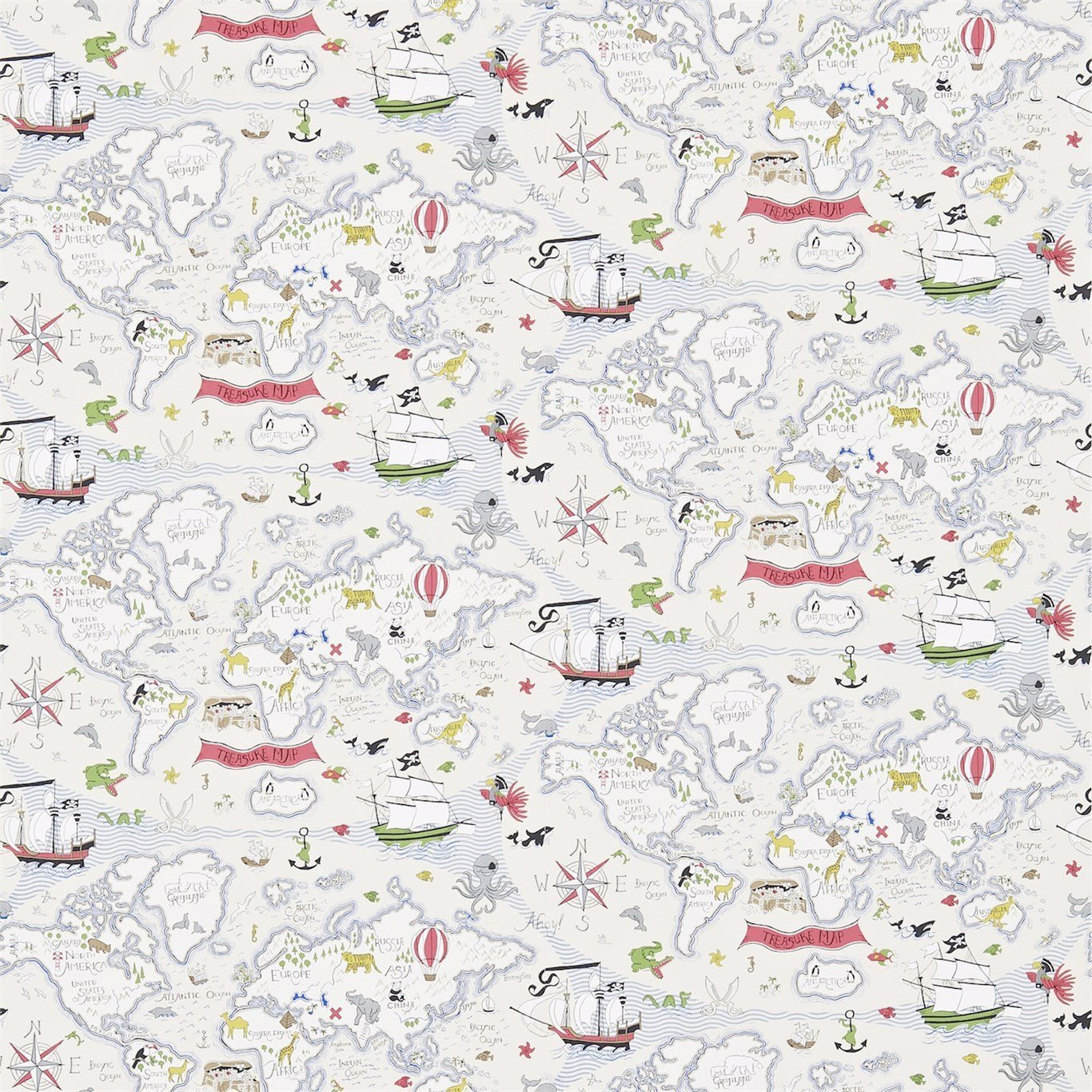 Treasure Map Wallpaper - Vanilla/Multi - Sanderson - DLIT214040