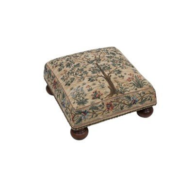 Tree of Life Light Tapestry Footstool - Hines of Oxford - F495 - Morris Wallpaper