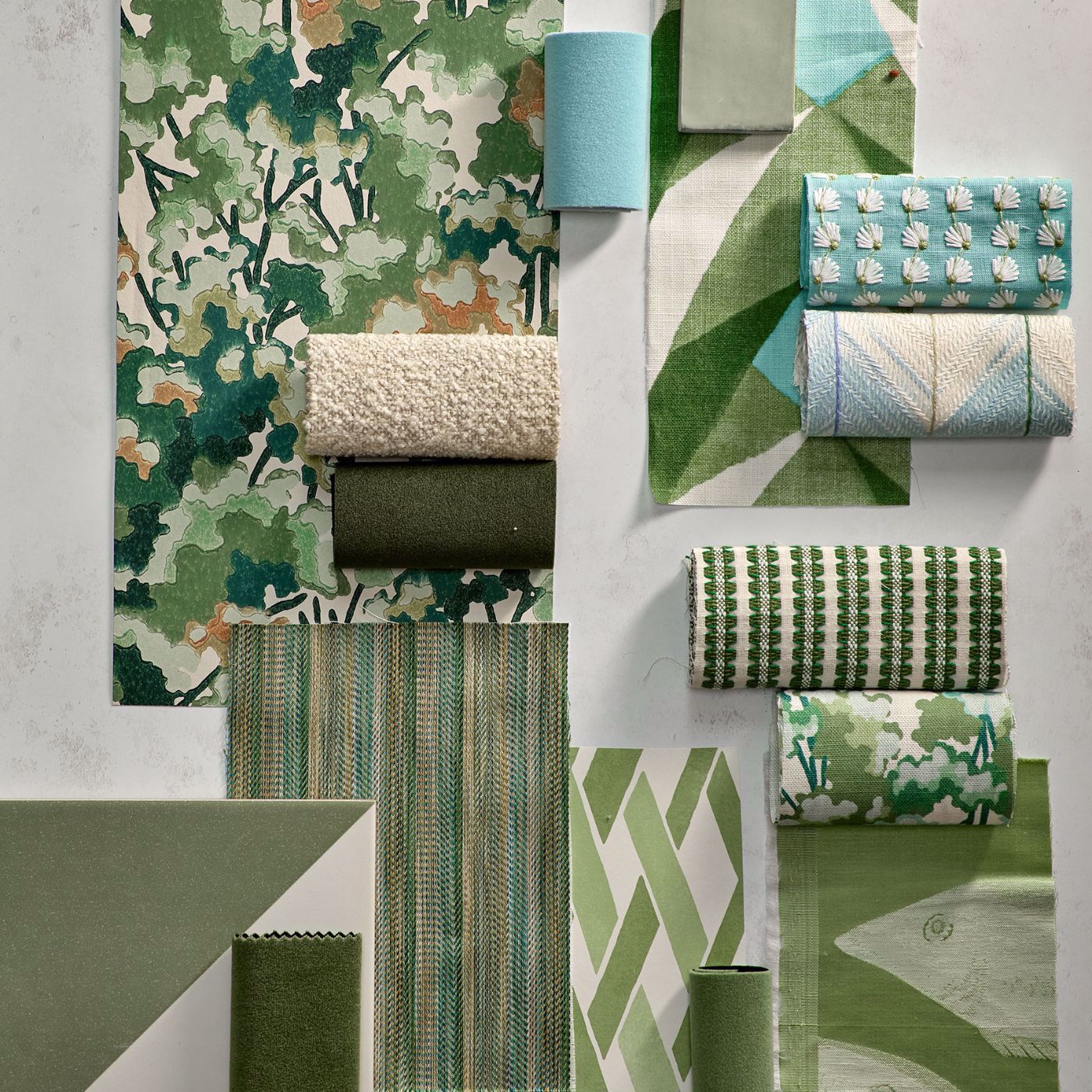 Tree Tops Wallpaper - Forest/Clay/Evergreen - Harlequin - HRTW113120 - Morris Wallpaper