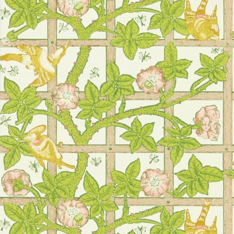 Trellis Wallpaper - Summer Yellow - Morris & Co - 217104 - Morris Wallpaper