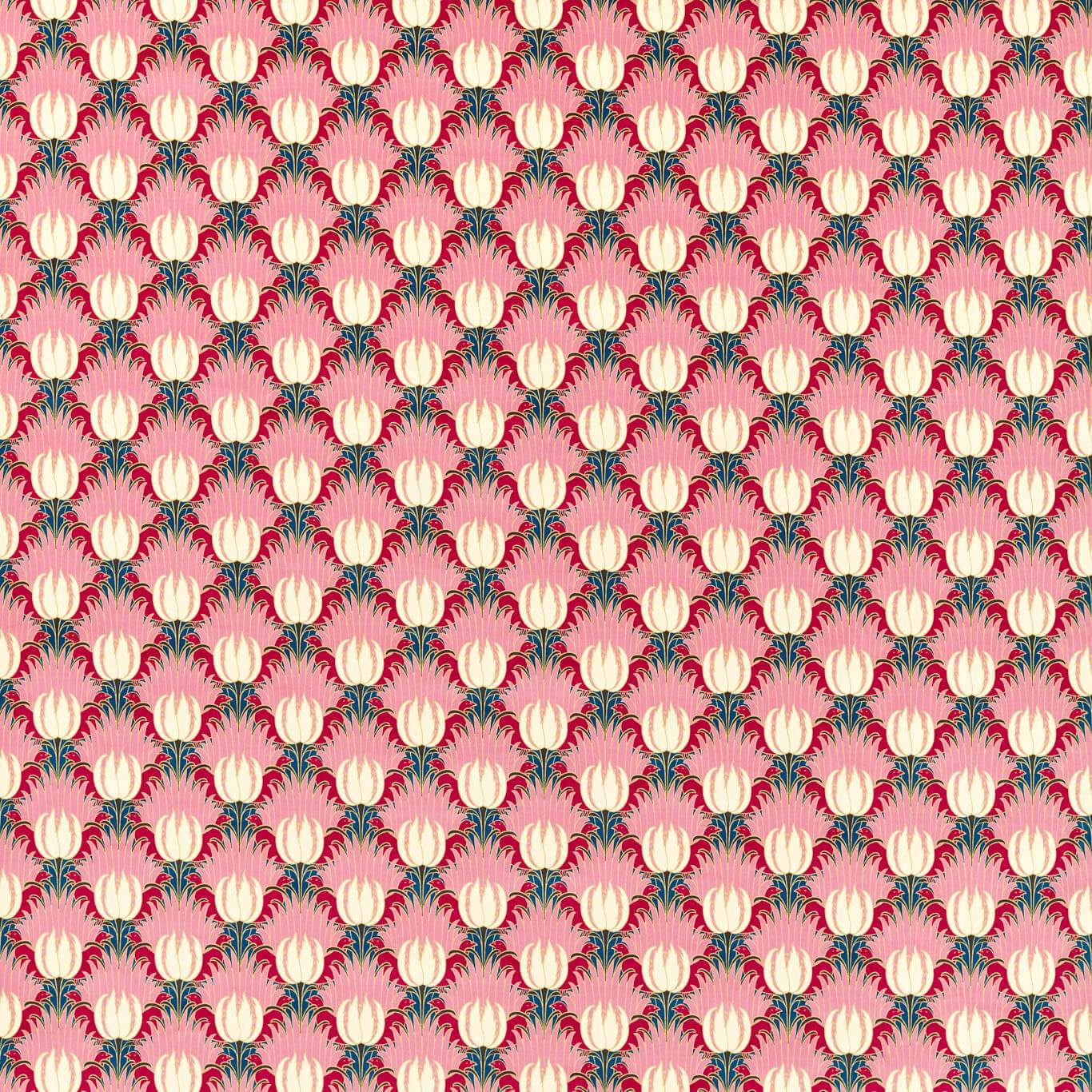 Tulip & Bird Fabric - Opal & Sea Foam - Morris & Co - 520014 - Premier Wallcovering