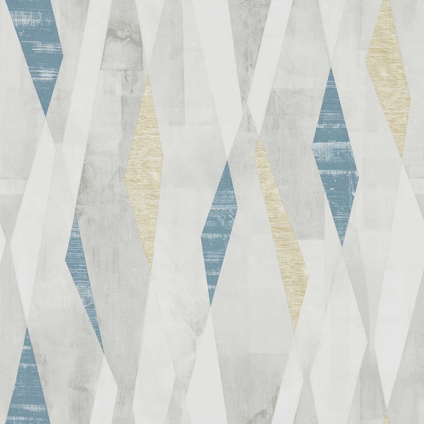 Vertices Wallpaper - Ink/Gold - Harlequin - HGEO111704 - Morris Wallpaper