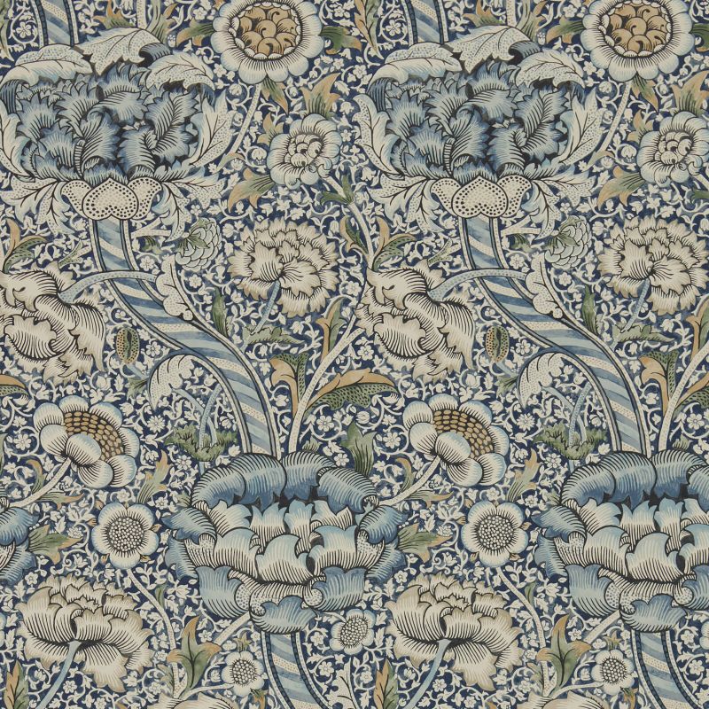 Wandle Wallpaper - Blue/Stone - Morris & Co - 216805 - Morris Wallpaper
