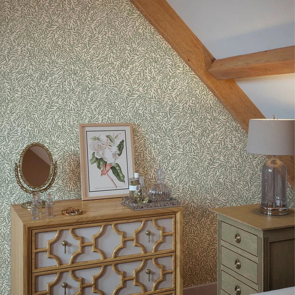 Whimsical Willow Wallpaper - Windsor Cream and Thyme - LAN100027 - Lucie Annabel - Premier Wallcovering