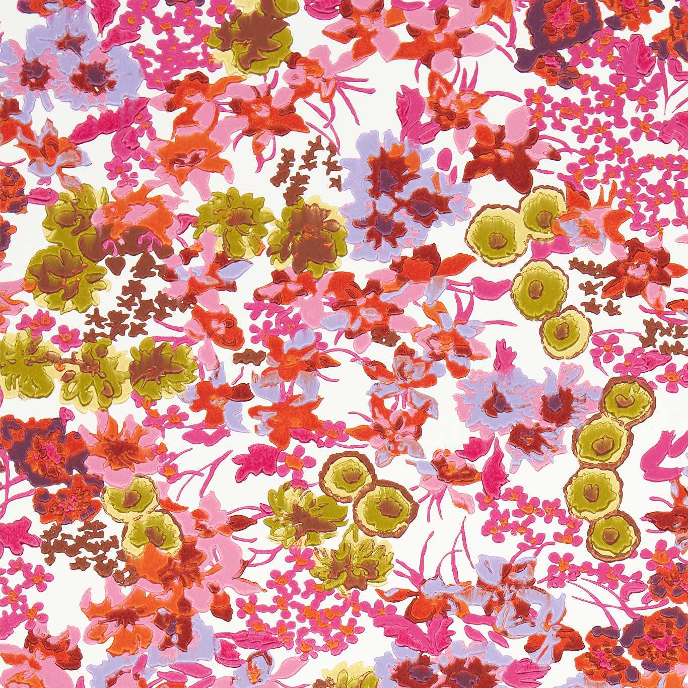 Wildflower Meadow Wallpaper - Carnelian/Spinel/Pearl - Harlequin - HSRW113051 - Morris Wallpaper