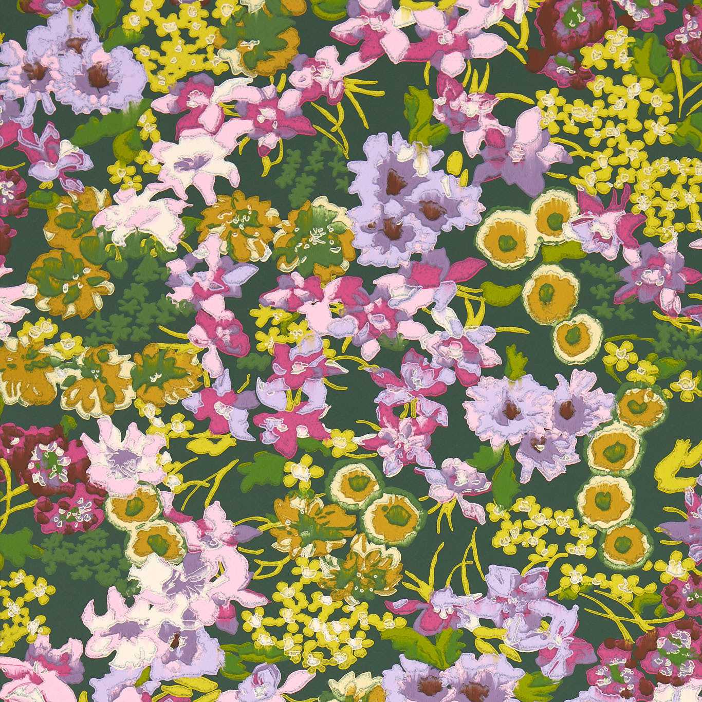 Wildflower Meadow Wallpaper - Emerald/Amethyst/Peridot - Harlequin - HSRW113049 - Morris Wallpaper