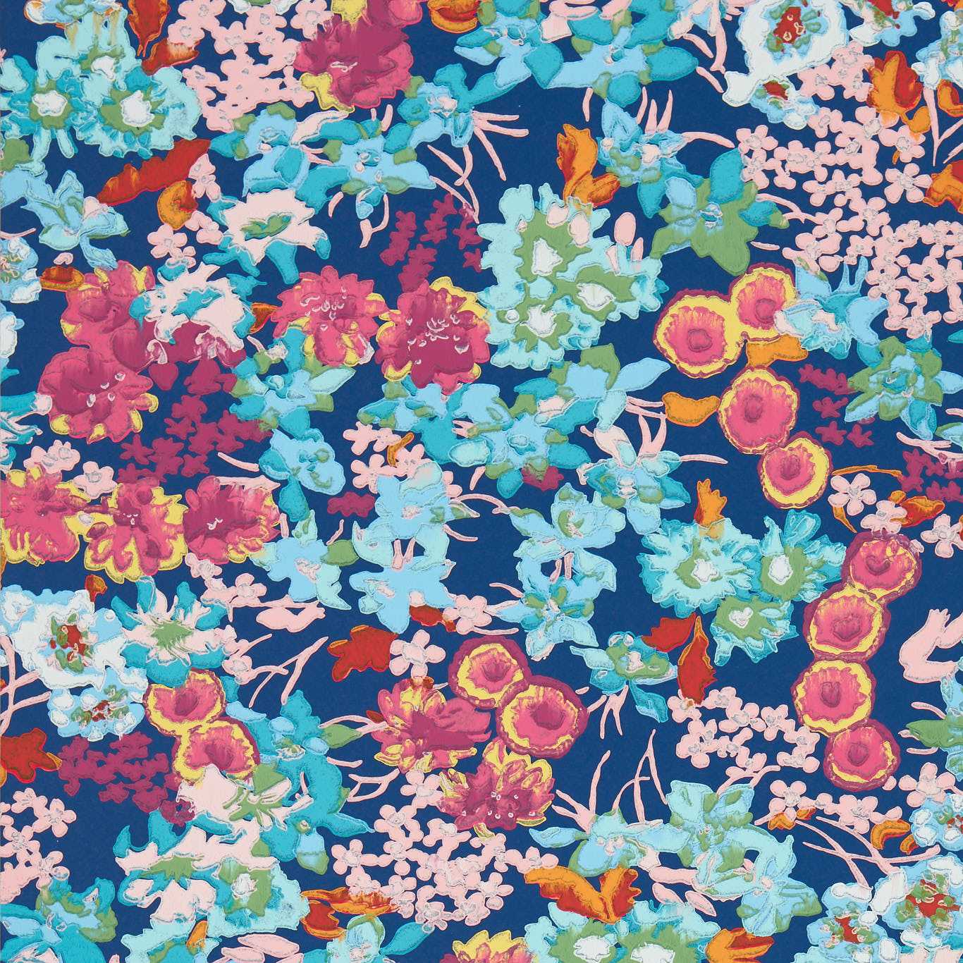 Wildflower Meadow Wallpaper - Lapis/Carnelian/Aquamarine - Harlequin - HSRW113050 - Morris Wallpaper