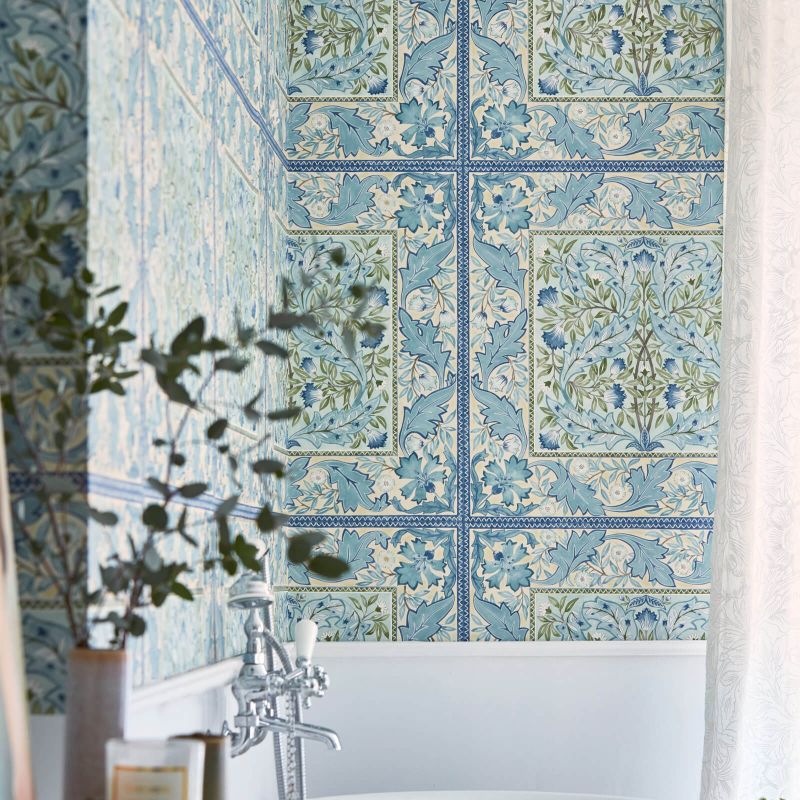 Wilhelmina Wallpaper - Indigo - Morris & Co - 216671 - Morris Wallpaper
