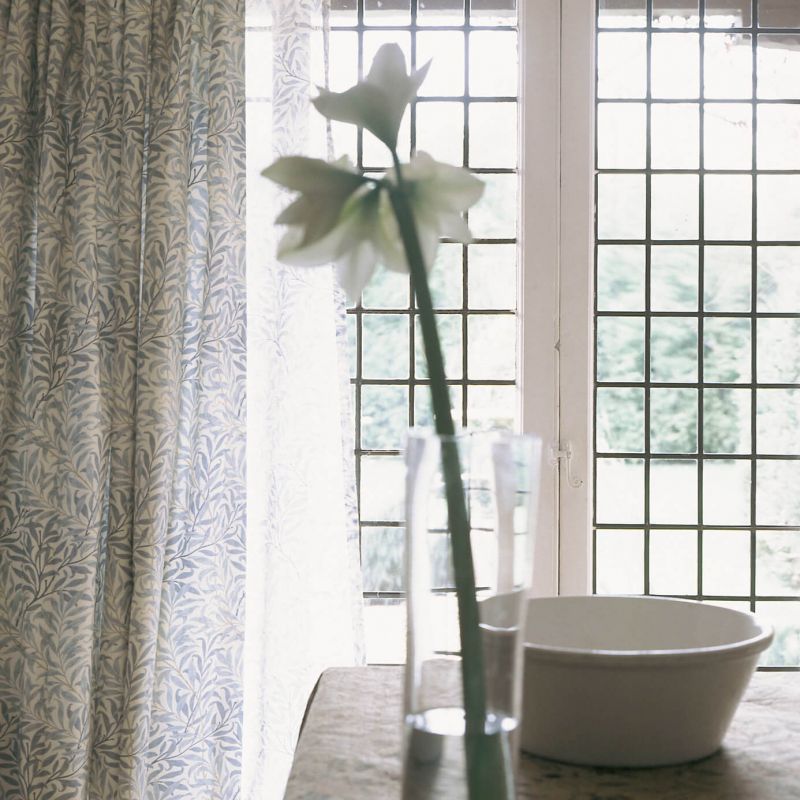 Willow Boughs Fabric - Cream/Green - Morris & Co - DCMF226722 - Premier Wallcovering