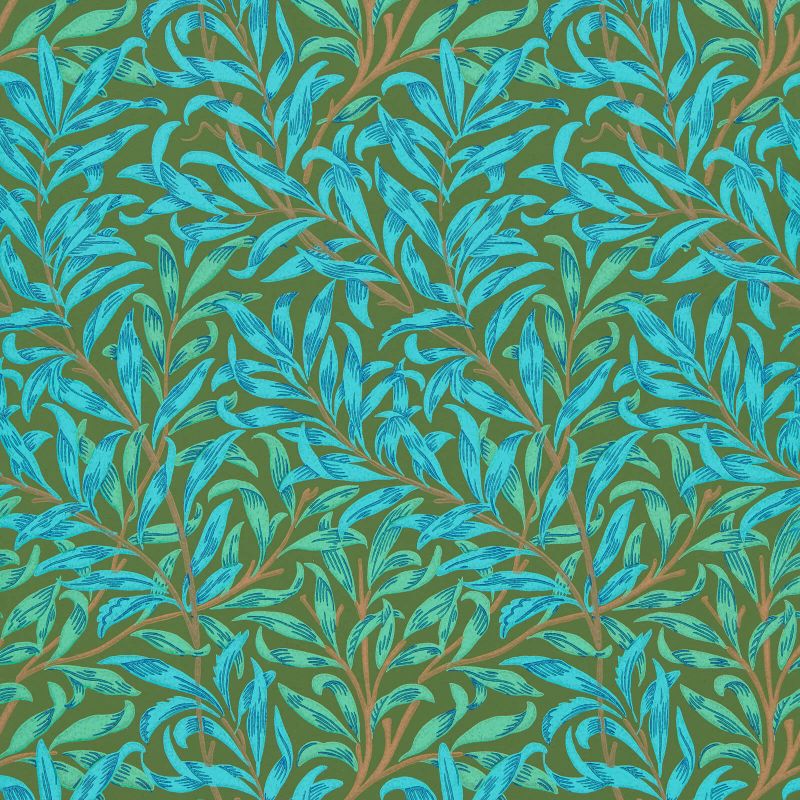 Willow Boughs Wallpaper - Olive/Turquoise - Morris & Co - 216952 - Morris Wallpaper
