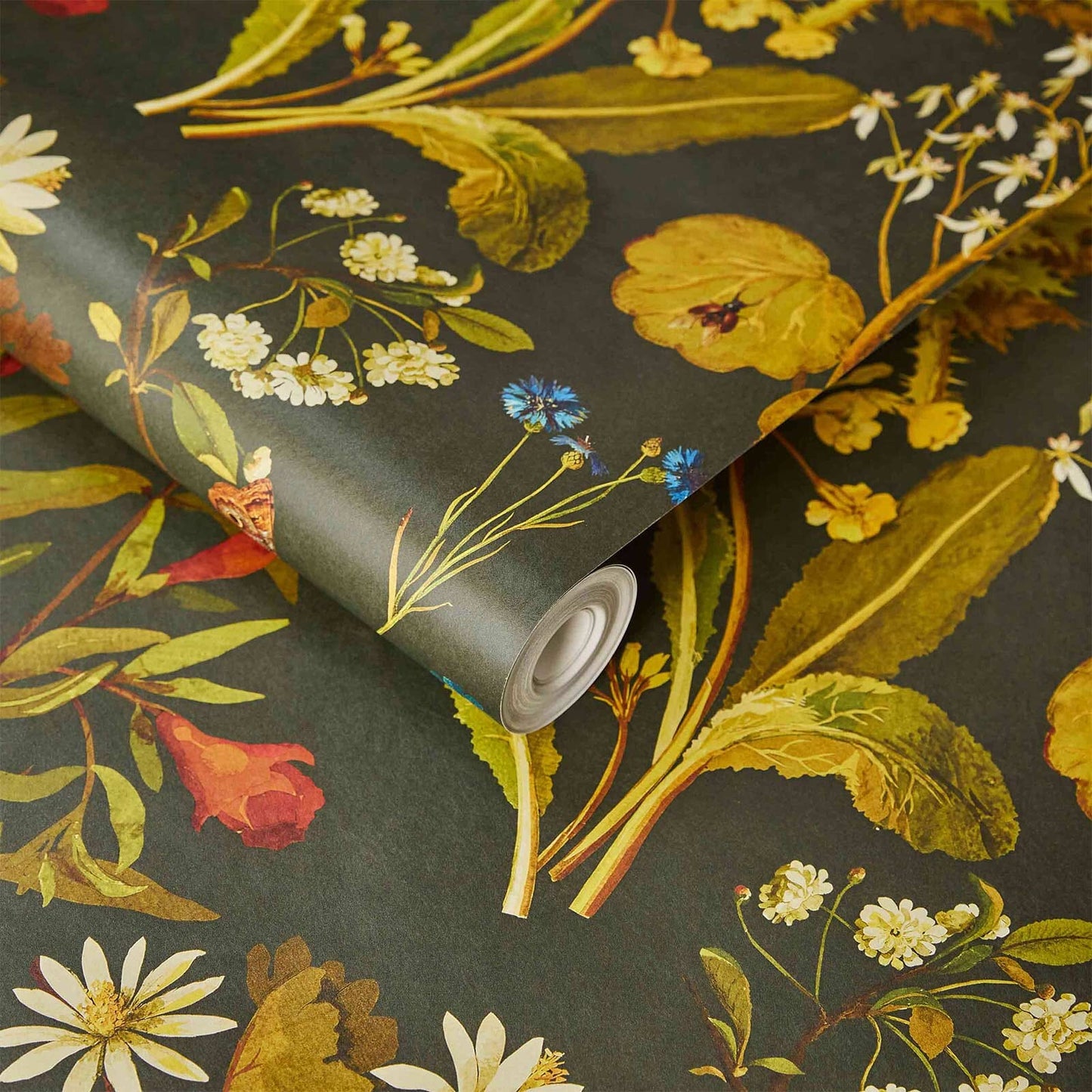 Herbarium Wallpaper - Forest-Green - 1-WA-HER-DI-FOR-XXX