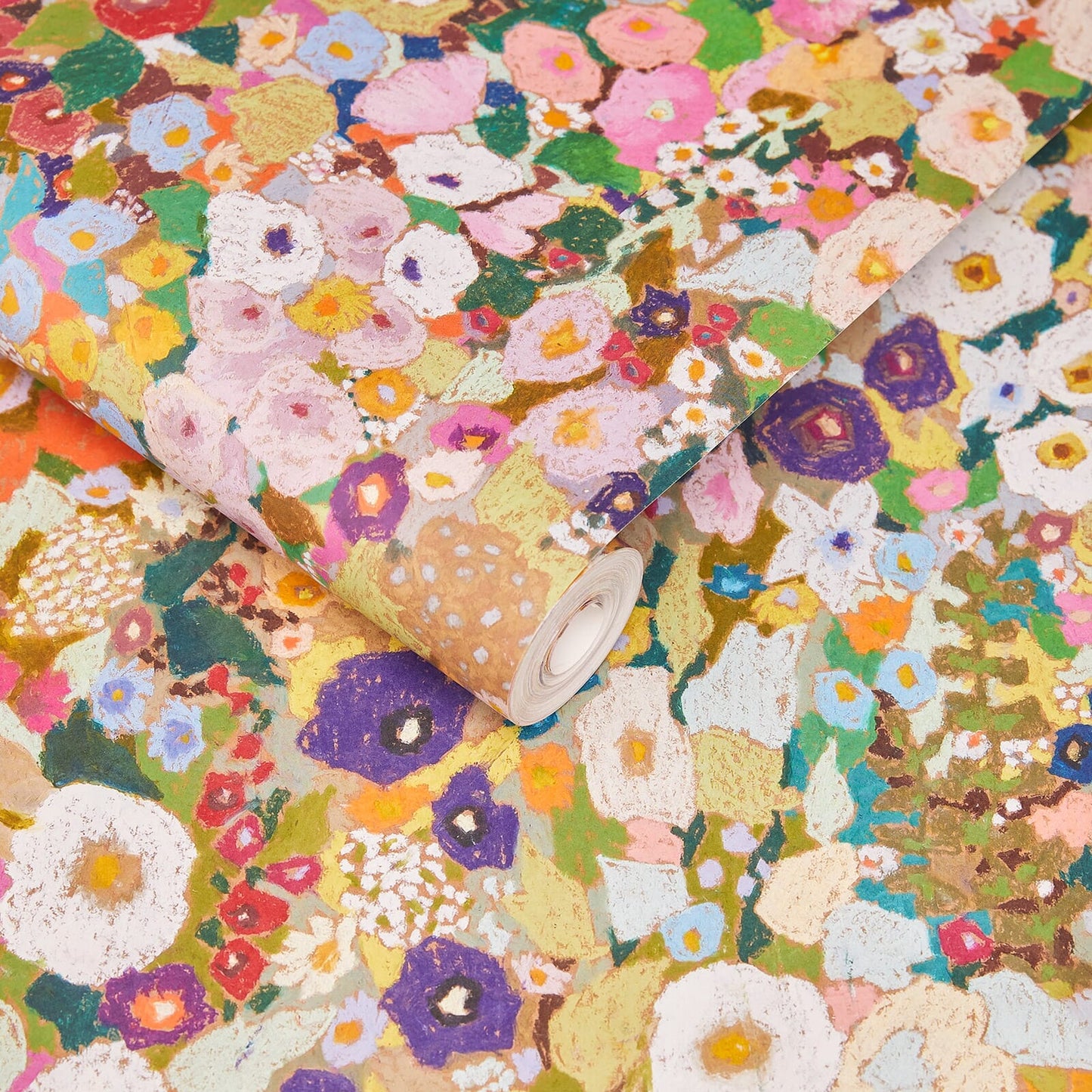 Hollyhocks Wallpaper - Spring - 1-WA-HOL-DI-SPR-XXX