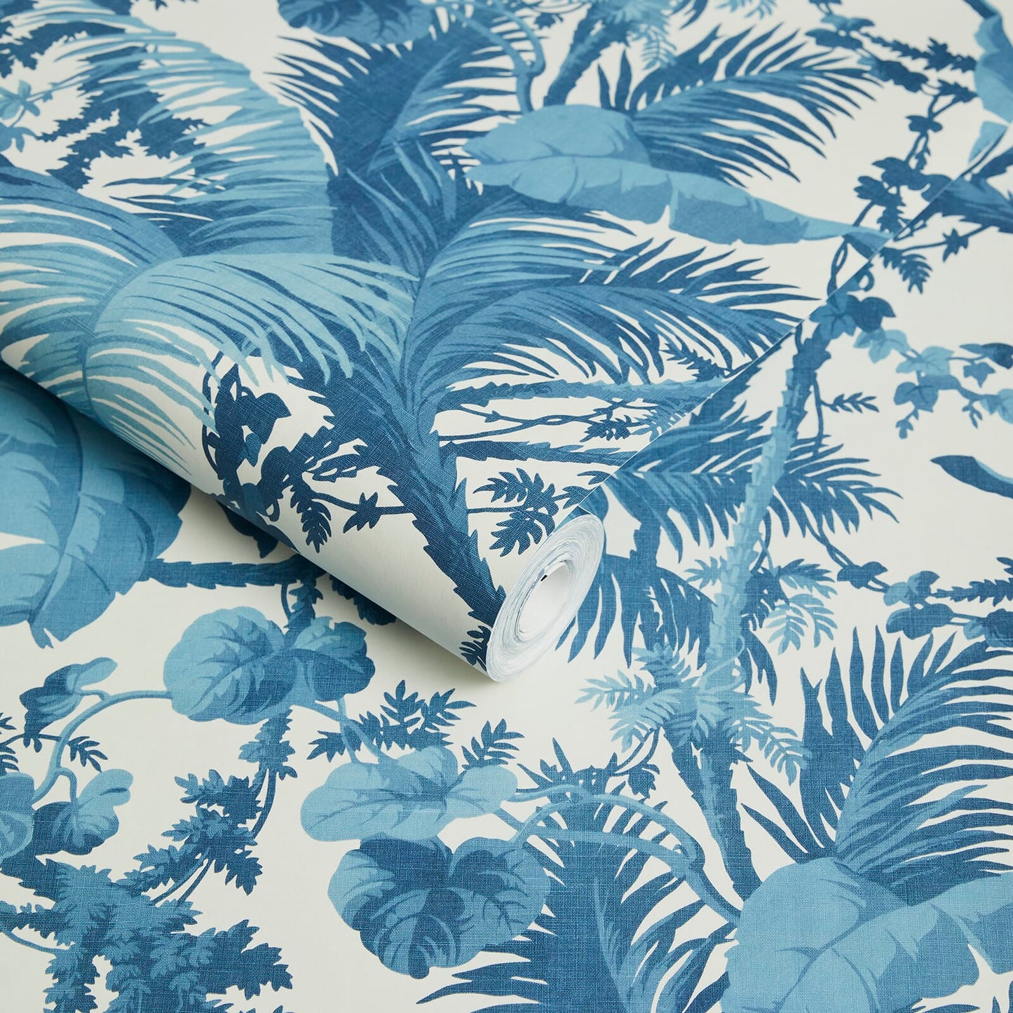 Pampas Wallpaper - Off-White & Cerulean - 1-WA-PAM-DI-W&C-XXX