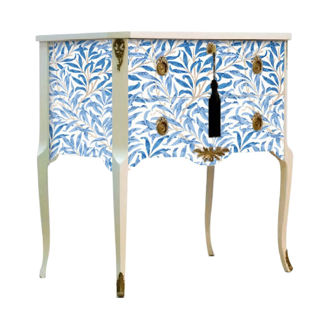 717 - William Morris Louis XV Commode-Blue - Morris Wallpaper