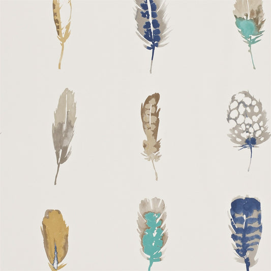 Limosa Wallpaper - Indigo / Mustard / Stone - HAMA111075