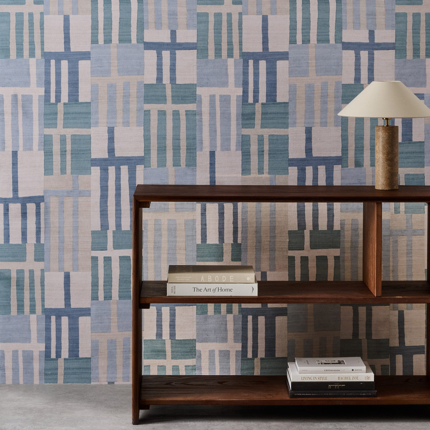 Monolith Wallpaper - Sapphire / Limestone - HDMW113322