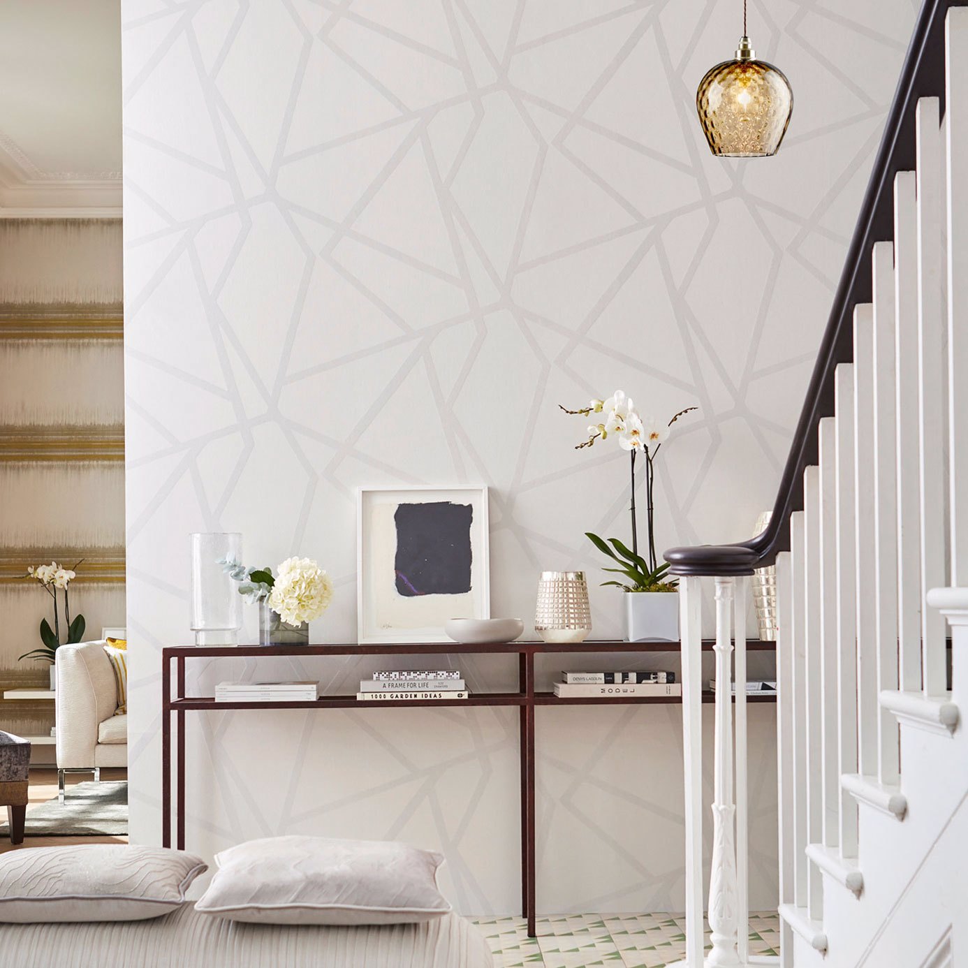 Sumi Shimmer Wallpaper - Porcelain/Linen - HMFW111574