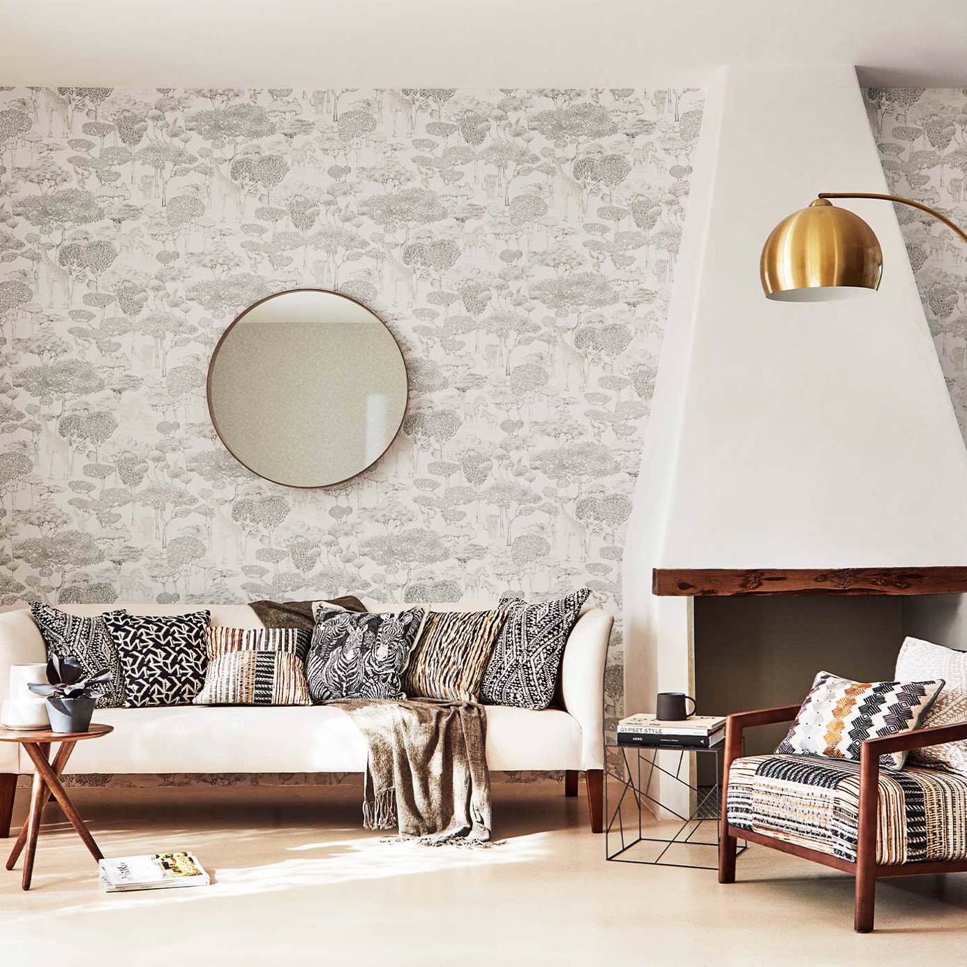 Shamwari Wallpaper - Chalk/Slate - HMIW112243