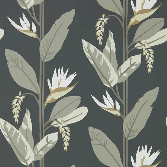 Llenya Wallpaper - Jet/Stone/Gold - HMIW112256
