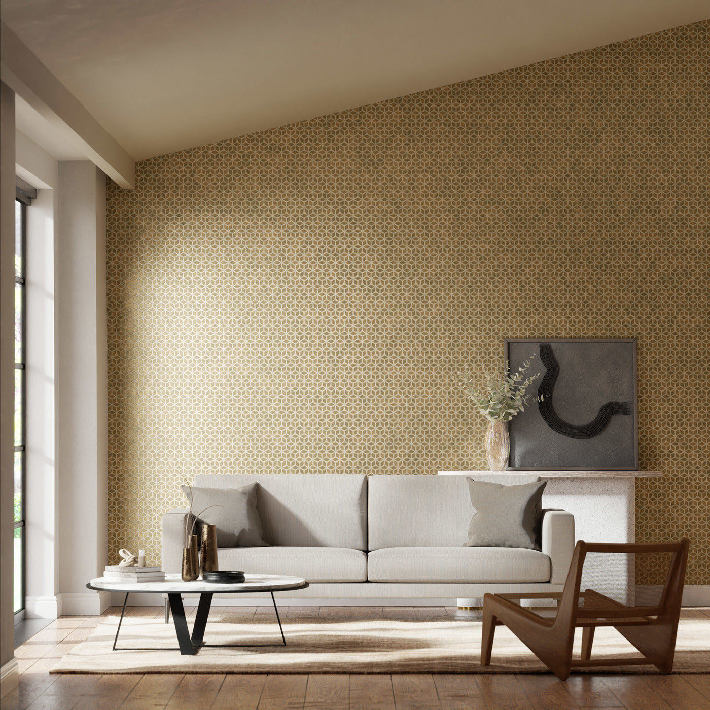 Trellis Wallpaper - Rose Gold - HMOT110379