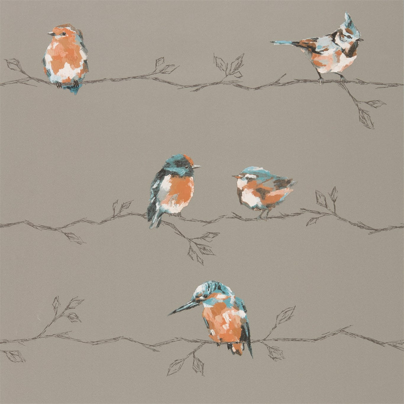 Persico Wallpaper - Tangerine/Duckegg - HSTO111485