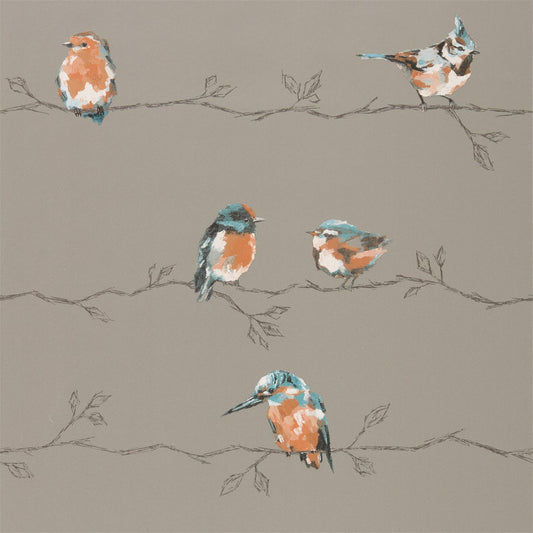 Persico Wallpaper - Tangerine/Duckegg - HSTO111485