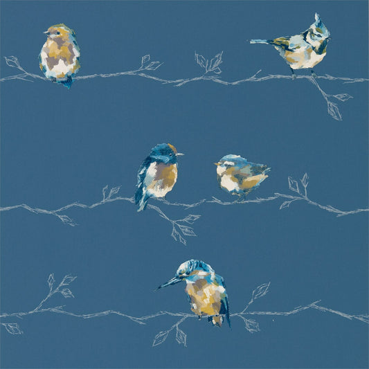 Persico Wallpaper - Turquoise/Navy - HSTO111487