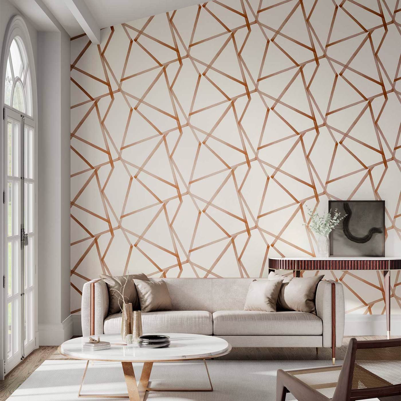 Sumi Wallpaper - Linen/Copper - HTEW112598