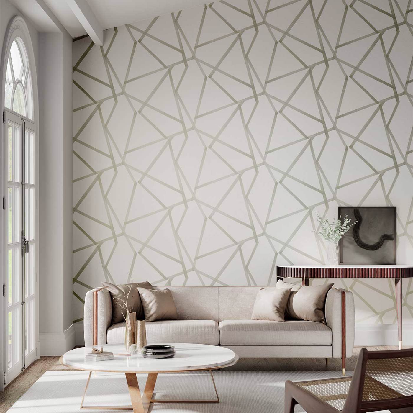 Sumi Wallpaper - Oyster/Gilver - HTEW112601