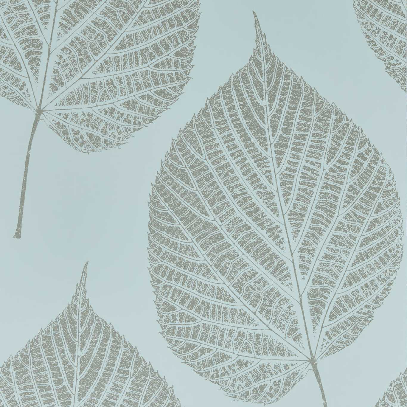 Leaf Wallpaper - Sky/Gilver - HTEW112610