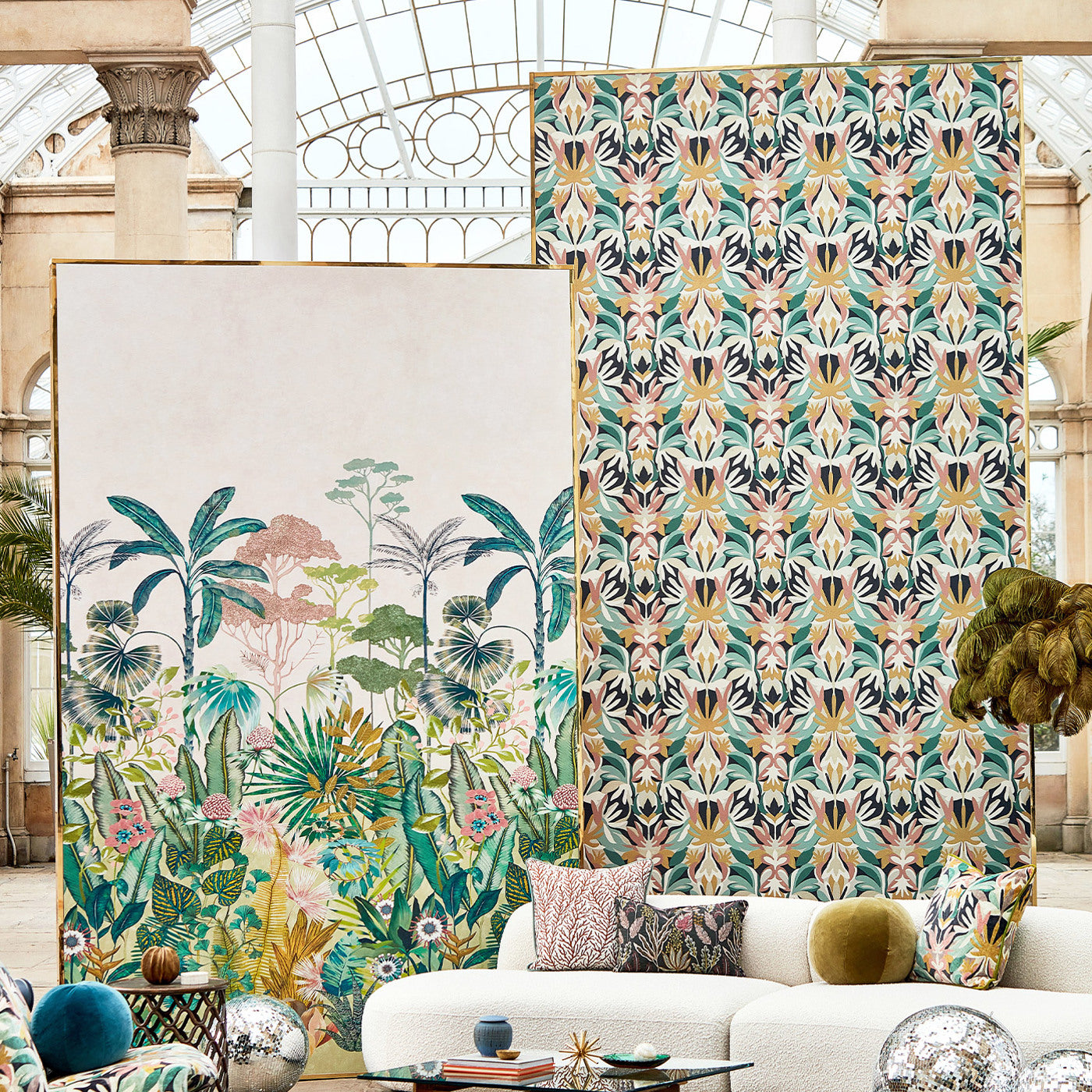 Melora Wallpaper - Positano/Succulent/ Gold - HTEW112760