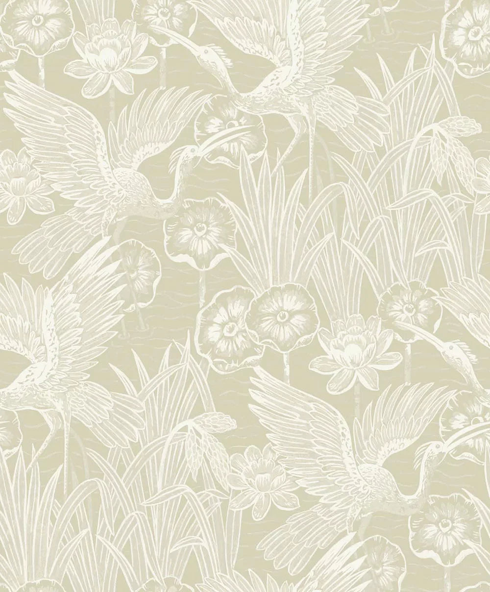 Floral Heron Peel & Stick Wallpaper