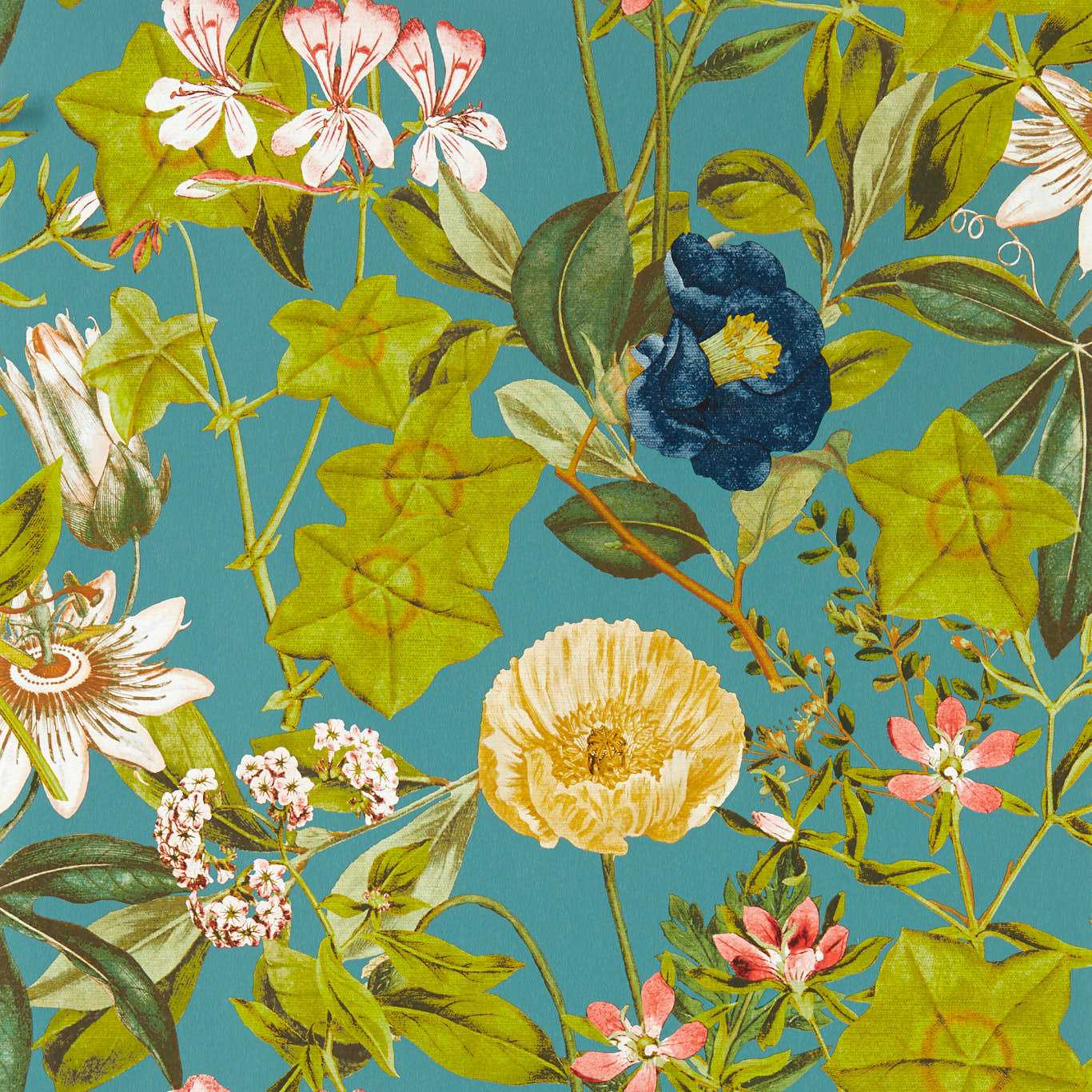 Passiflora Wallpaper - Chambray - W0143/01