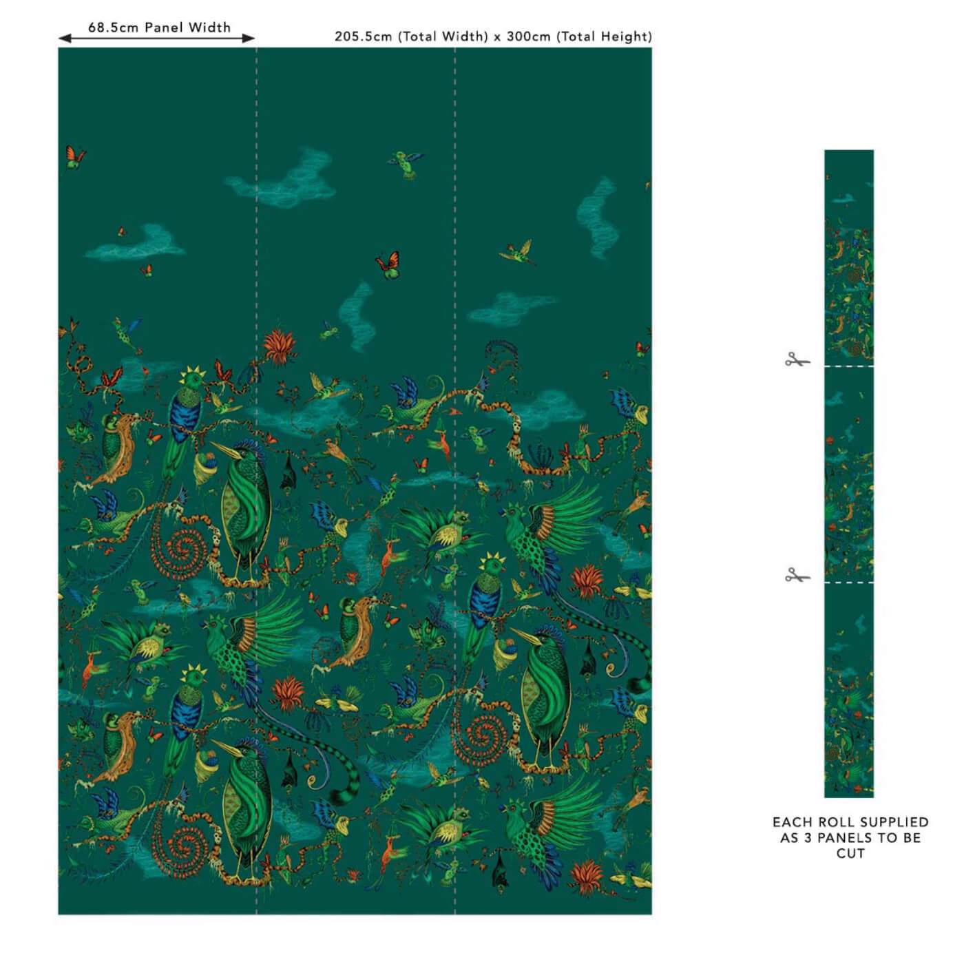 Cloud Forest Wallpaper - Teal - W0200/02