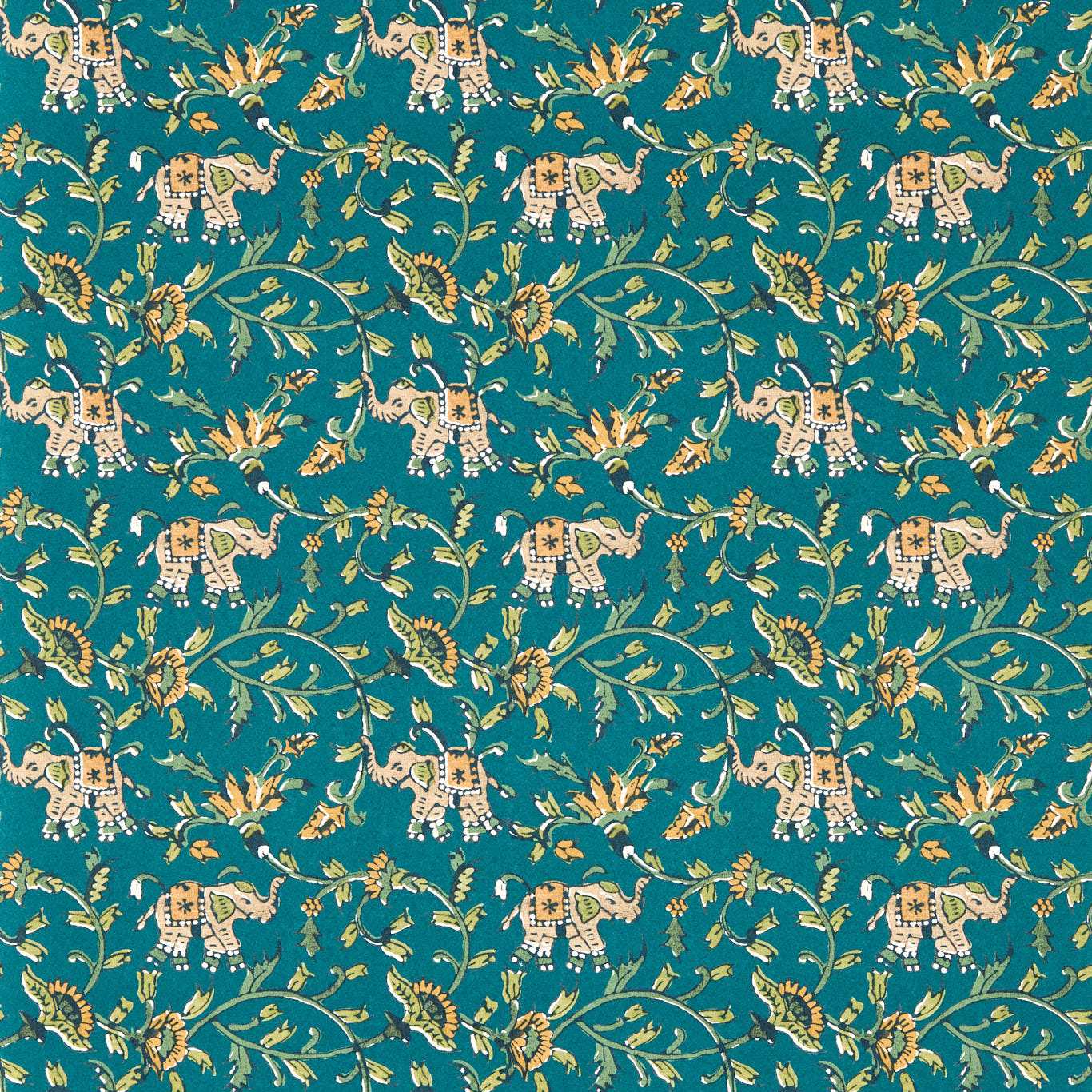 Hathi Wallpaper - Teal - W0236/06
