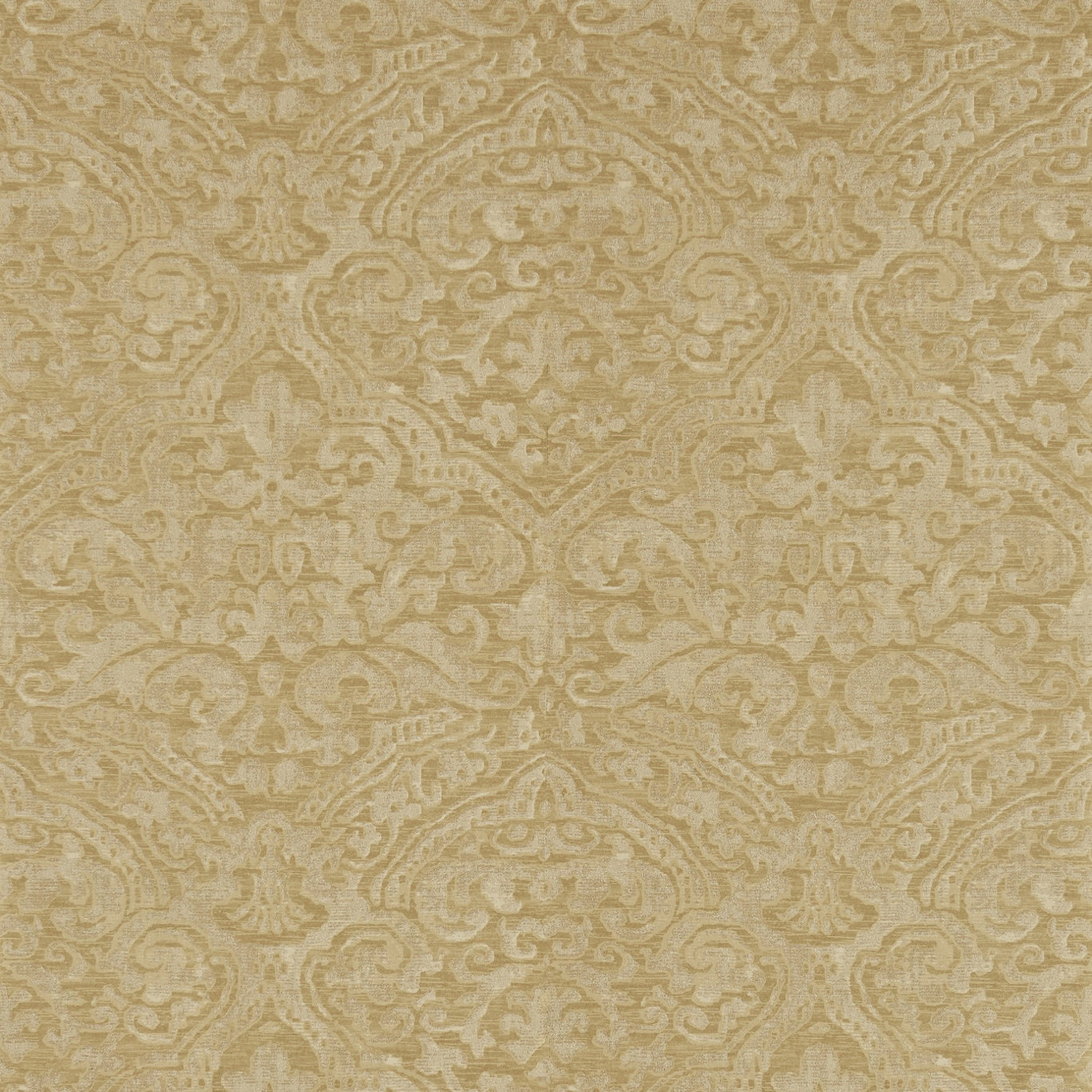 Renaissance Damask Wallpaper - Warm Gold - ZCON312025