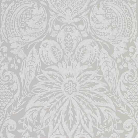 Mitford Damask Wallpaper - Platinum Grey - ZDAR312863