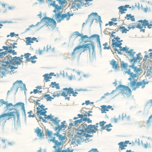Floating Mountains Wallpaper - Indigo - ZHIW312984