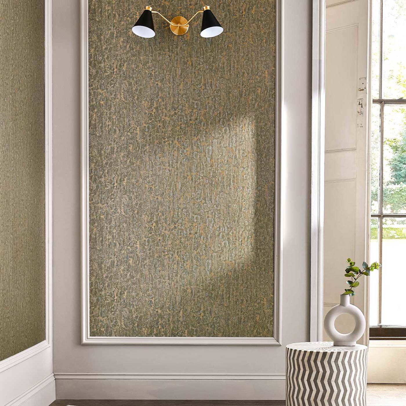Moresque Glaze Wallpaper - Antique Bronze - ZHIW312992
