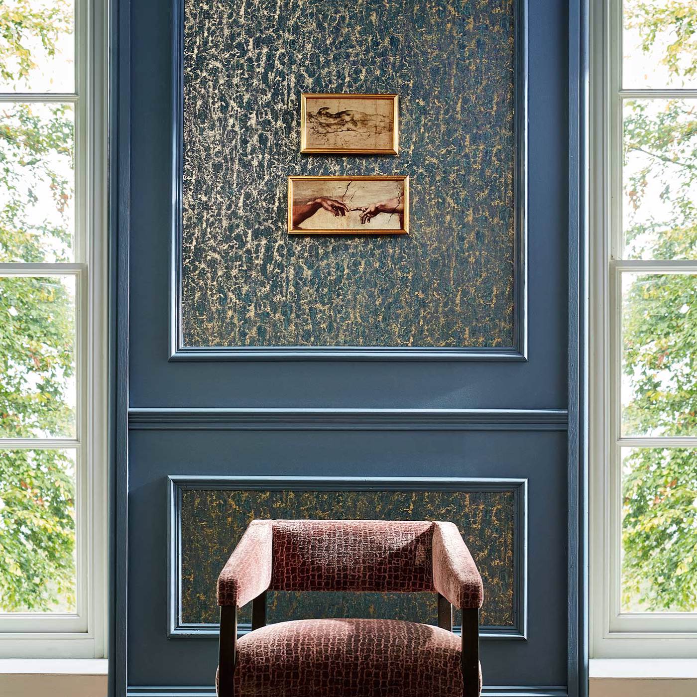 Moresque Glaze Wallpaper - Indigo - ZHIW312994